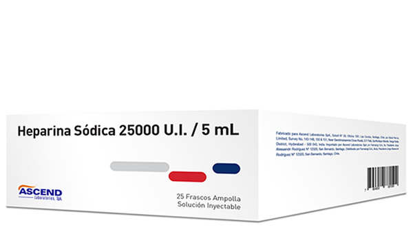 Heparina Sódica  25000 UI - Ascend Laboratories
