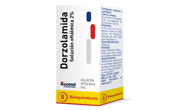 Dorzolamida Solución Oftálmica 2% - 5 mL  - Ascend Laboratories