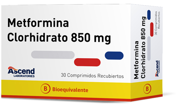 Metformina HCl Comprimidos Recubiertos 850 mg (BE) - Ascend Laboratories