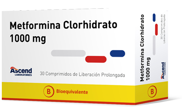 Metformina HCl Comprimidos Recubiertos 1000 mg (BE) - Ascend Laboratories