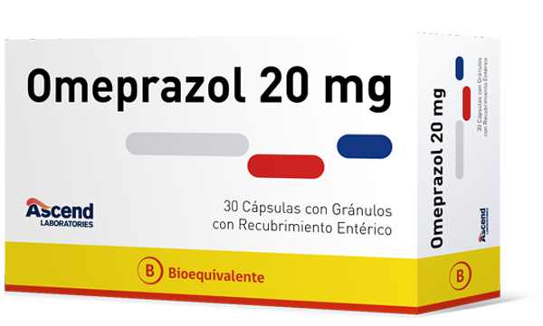 Omeprazol 20 mg 30 cápsulas con recubrimiento entérico - Ascend Laboratories