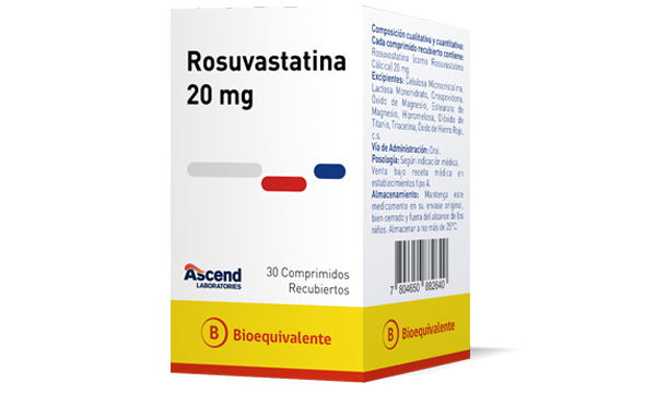 Rosuvastatina Comprimidos Recubiertos 20 mg (BE) - Ascend Laboratories